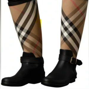 NWB Burberry Check Print Rain Boots